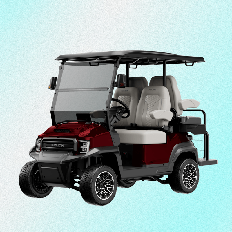Voyager XL4 lifted golf cart in red